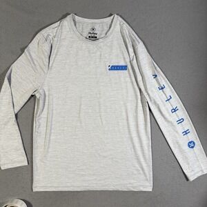Hurley Long Sleeve Athletic Performance Shirt Outdoor Gray Blue Men's Medium